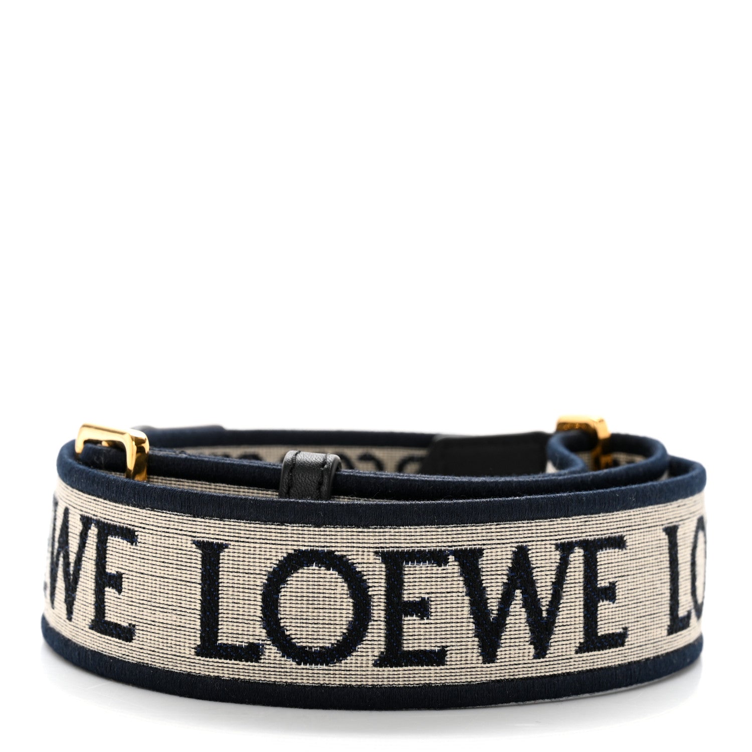 Loewe Calfskin Jacquard Anagram Strap Navy Black 2 of 7