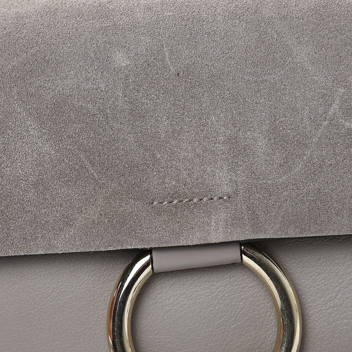 Suede Calfskin Small Faye Shoulder Bag Motty Grey