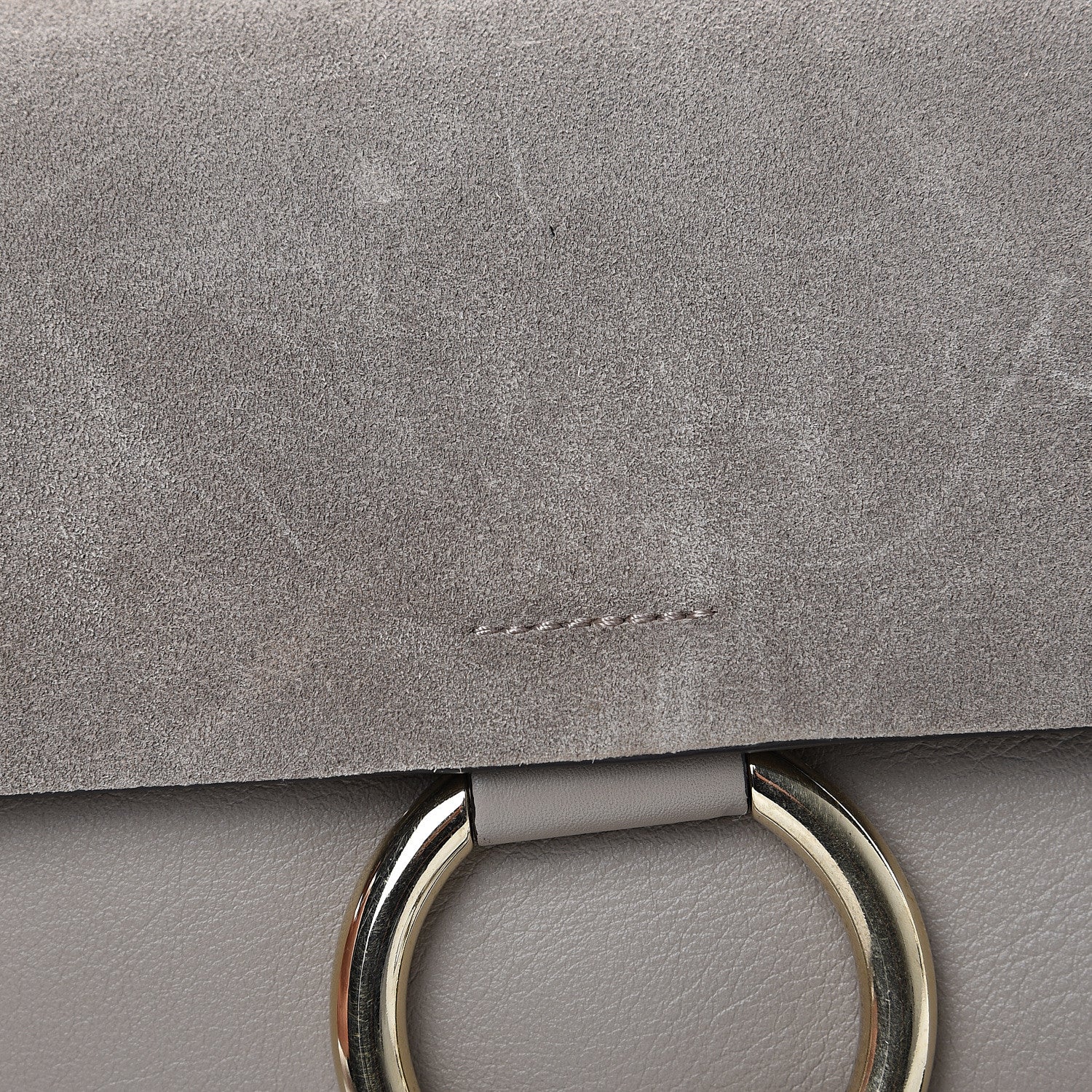 Chloe Suede Calfskin Small Faye Shoulder Bag Motty Grey 8 of 10