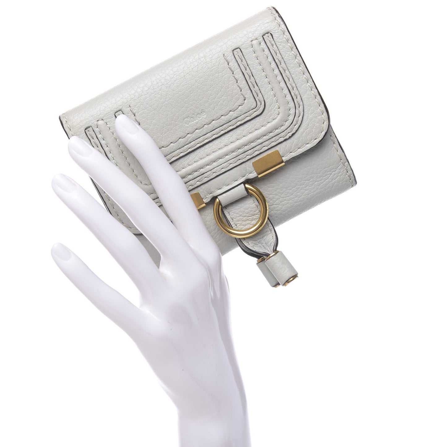 Grained Calfskin Marcie Square Wallet Atoll Blue