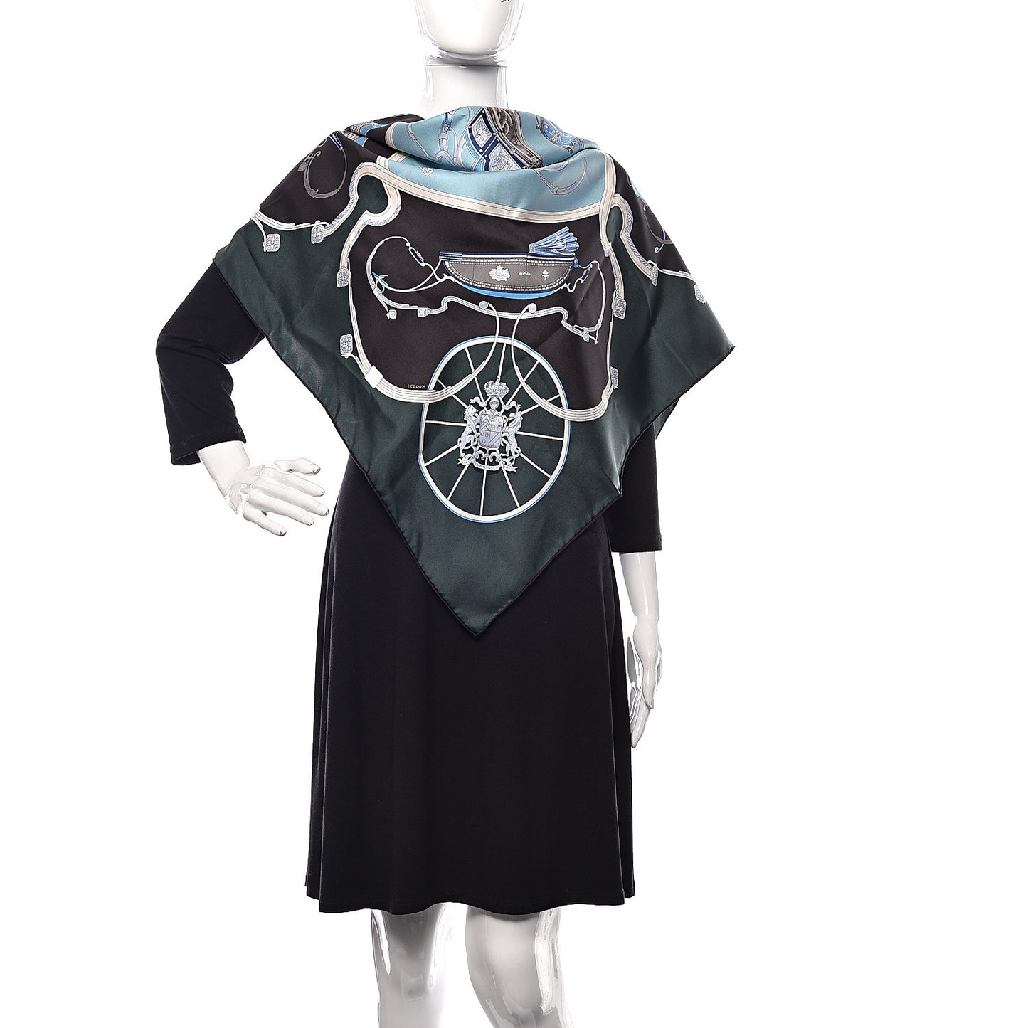 Silk Springs Scarf 90 Vert Sapin Anthracite Celadon