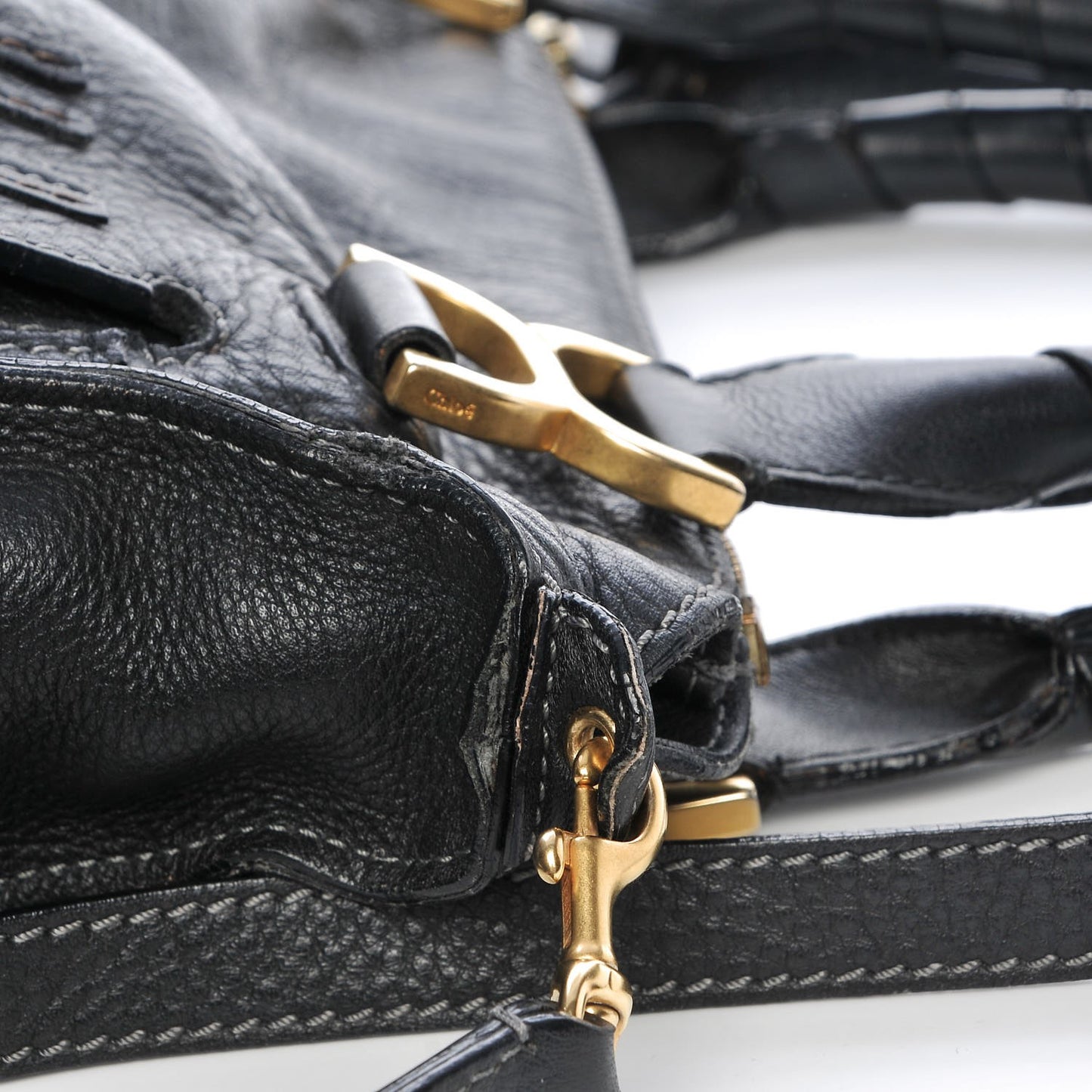 Calfskin Small Marcie Satchel Black