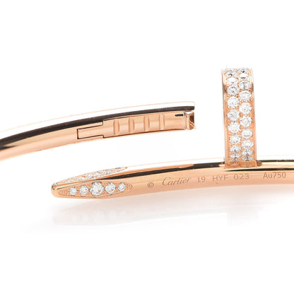 Cartier 18K Pink Gold Diamond Juste Un Clou Paved Bracelet 19 5 of 7