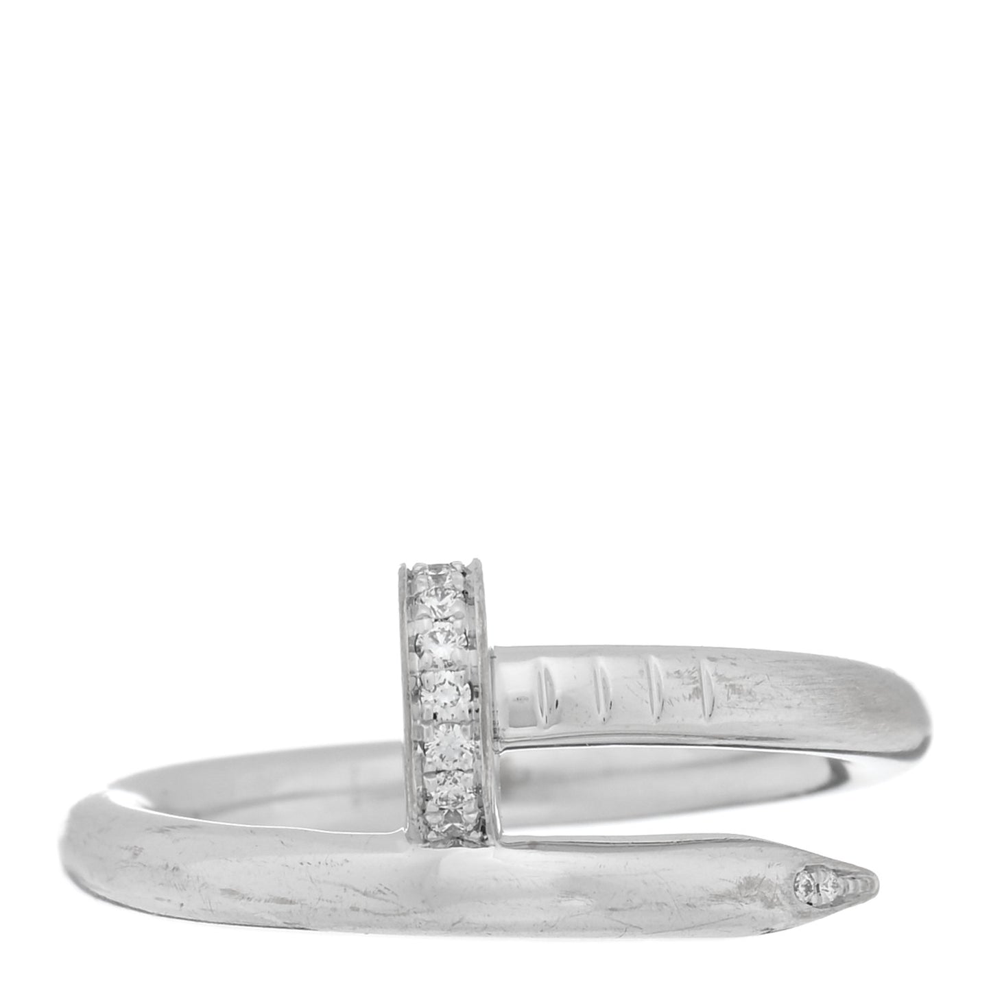 18K White Gold Diamond Juste Un Clou Ring 56 7.5