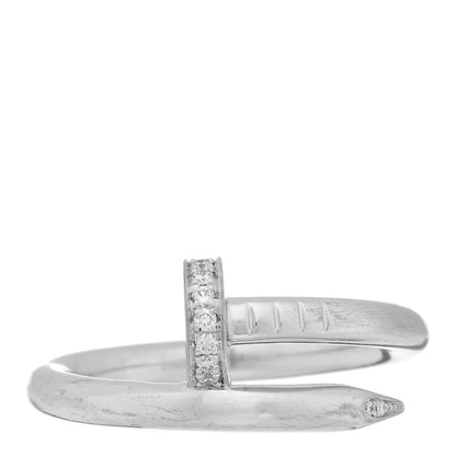 Cartier 18K White Gold Diamond Juste Un Clou Ring 56 7.5 1 of 5