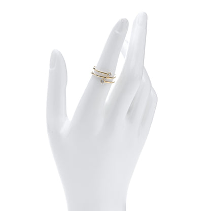 Tiffany 18K Yellow Gold Diamond Elsa Peretti Double Hoop Ring 53 6.25 2 of 6