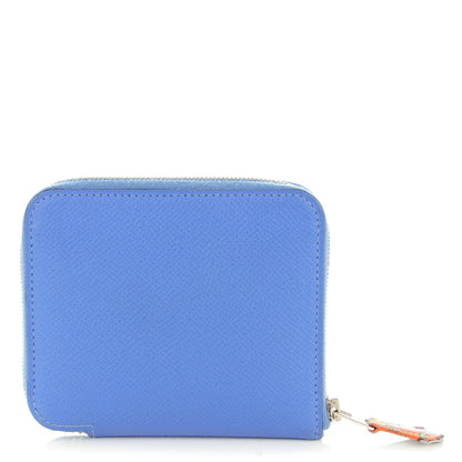 Hermes Epsom Silk'in Compact Wallet Bleu Paradis 1 of 8