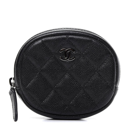 Chanel Iridescent Caviar Quilted Zip Around Classic Coin Purse Black 1 of 8
