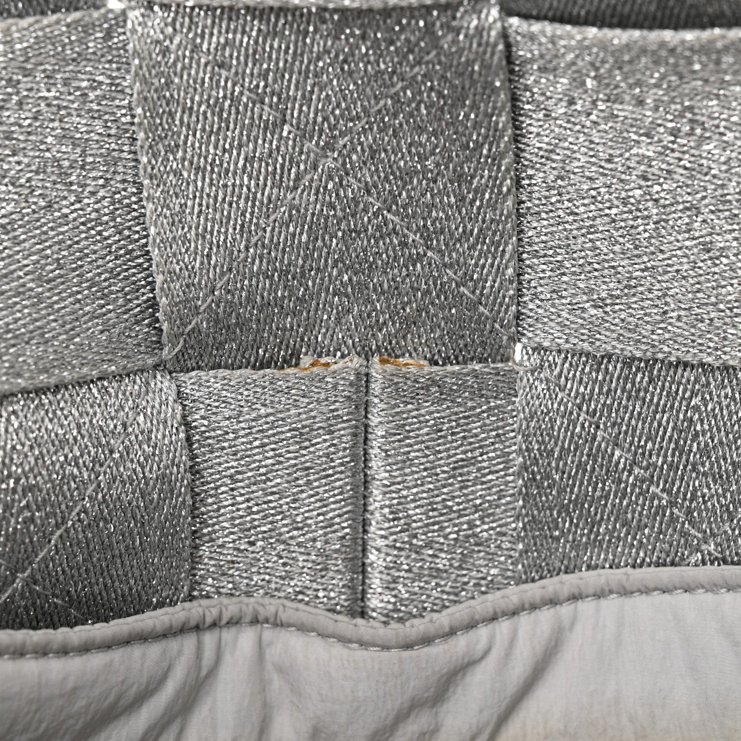 Bottega Veneta Webbing Maxi Intrecciato Cassette Bag Silver 12 of 15