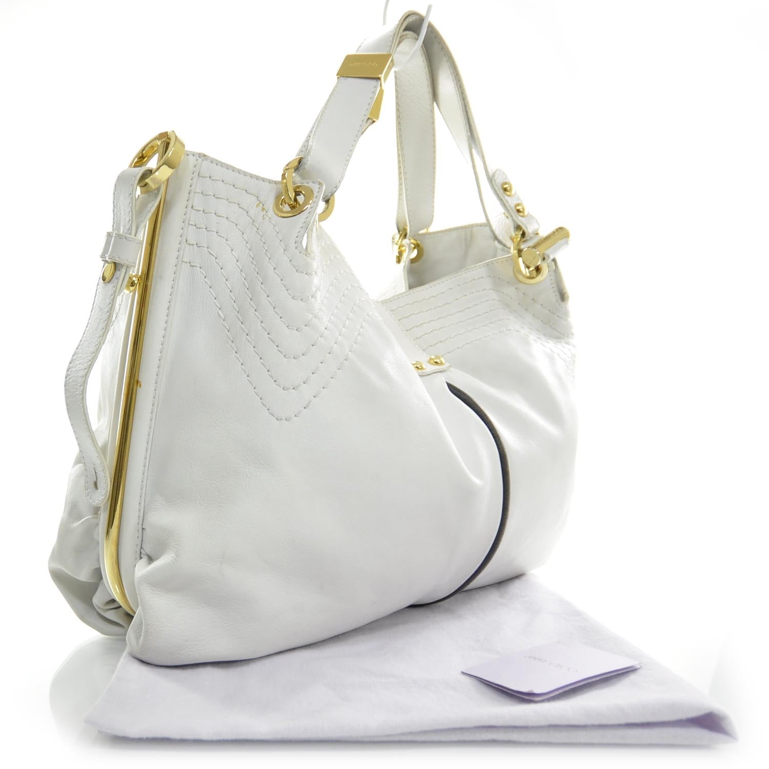 Jimmy Choo Leather Alex Hobo White 3 of 7