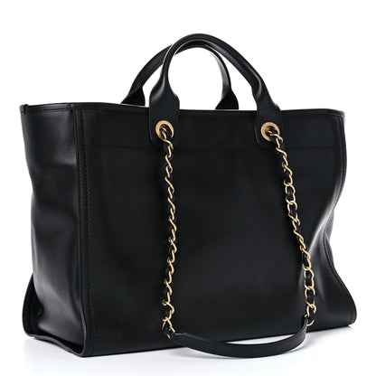 Chanel Calfskin Medium Deauville Tote Black 2 of 11