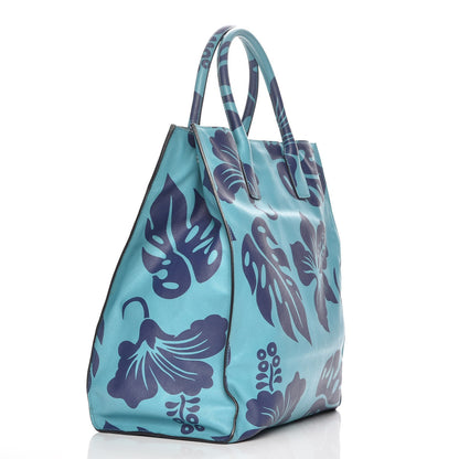 Prada Saffiano Hibiscus Print Tote Turchese Baltico 3 of 7