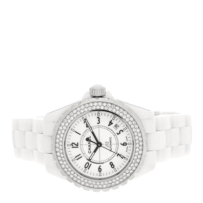 Chanel Stainless Steel Ceramic Diamond Pave Bezel 38mm J12 Automatic Watch White 2 of 5