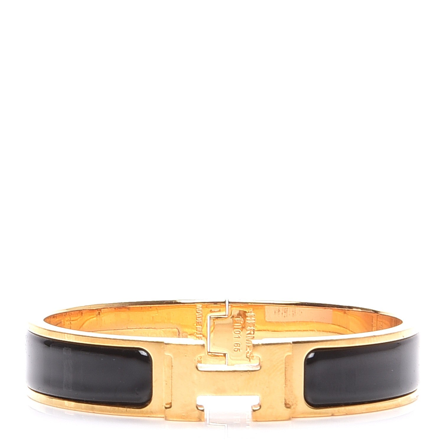 Hermes Enamel Narrow Clic Clac H Bracelet PM Black 1 of 7