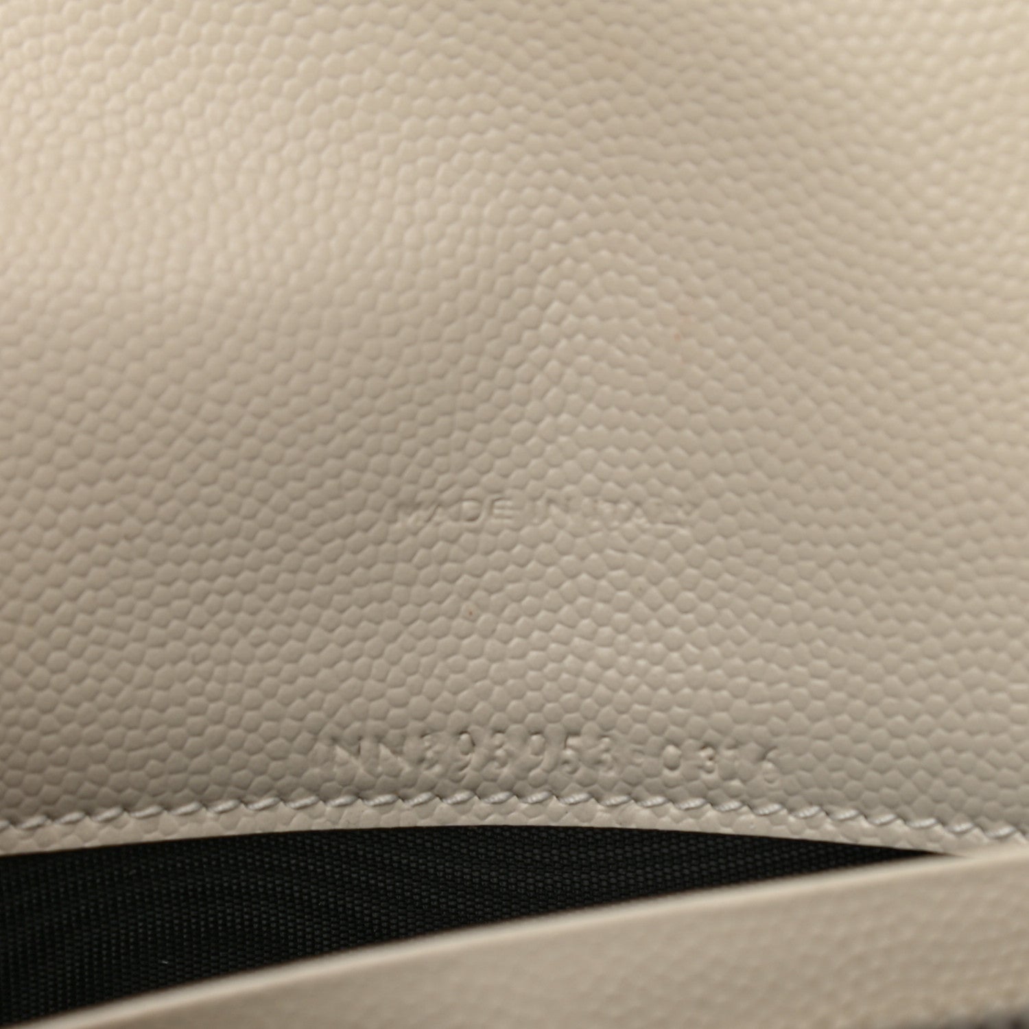 Saint Laurent Grain De Poudre Matelasse Chevron Monogram Envelope Chain Wallet Dove White 8 of 11