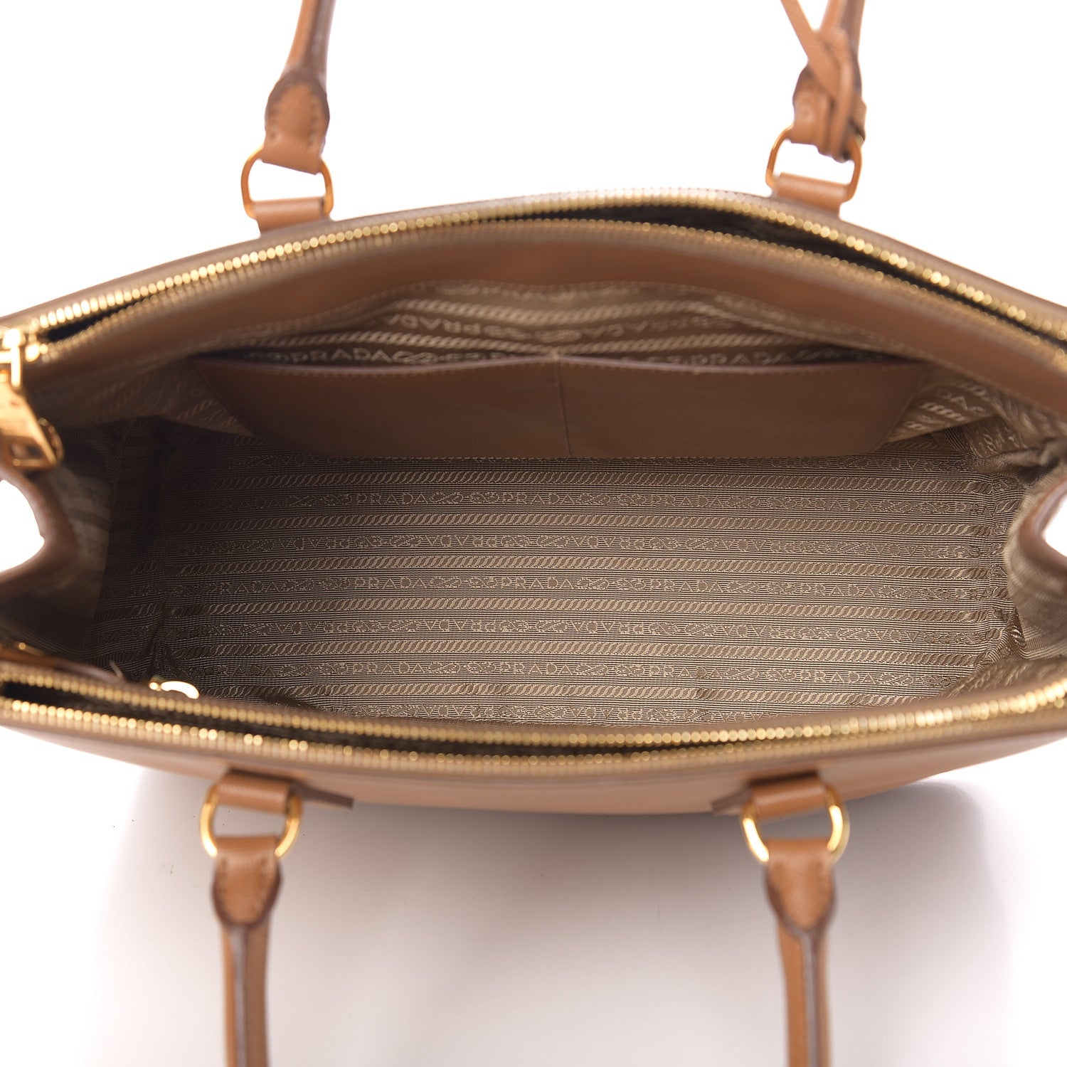 Prada Saffiano Medium Galleria Double Zip Tote Caramel 4 of 8