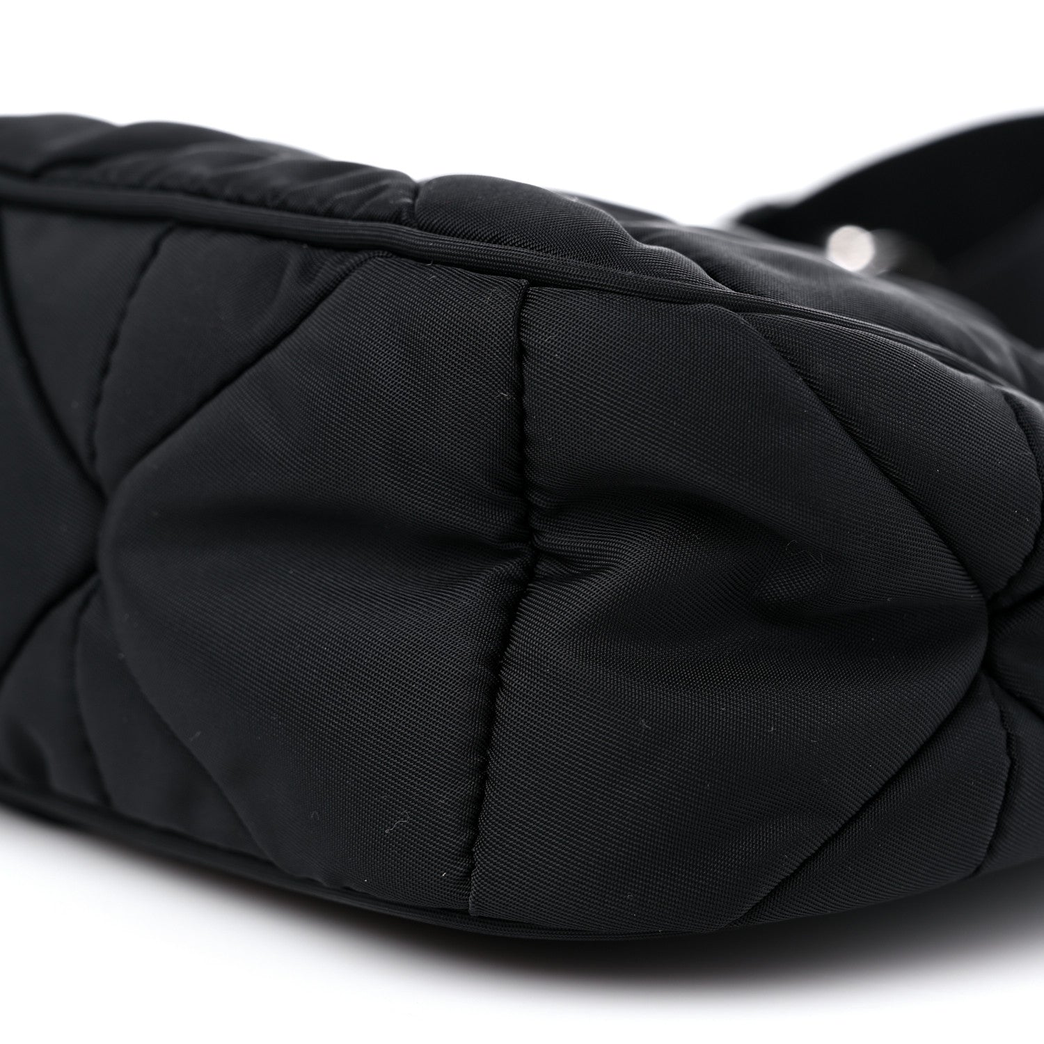 Prada Re-Nylon Triangle Padded Patchwork Shoulder Bag Black 8 of 10