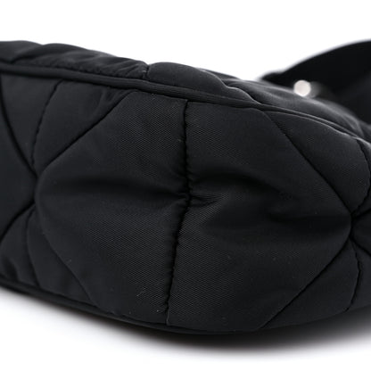 Prada Re-Nylon Triangle Padded Patchwork Shoulder Bag Black 8 of 10