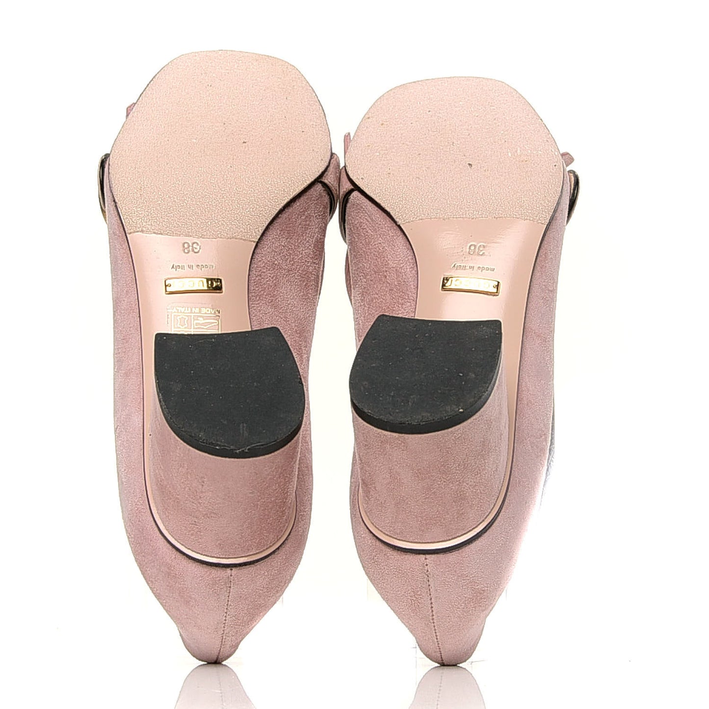 Kid Scamosciato GG Marmont Fringe 50mm Loafer Pumps 38 Crystal Pink
