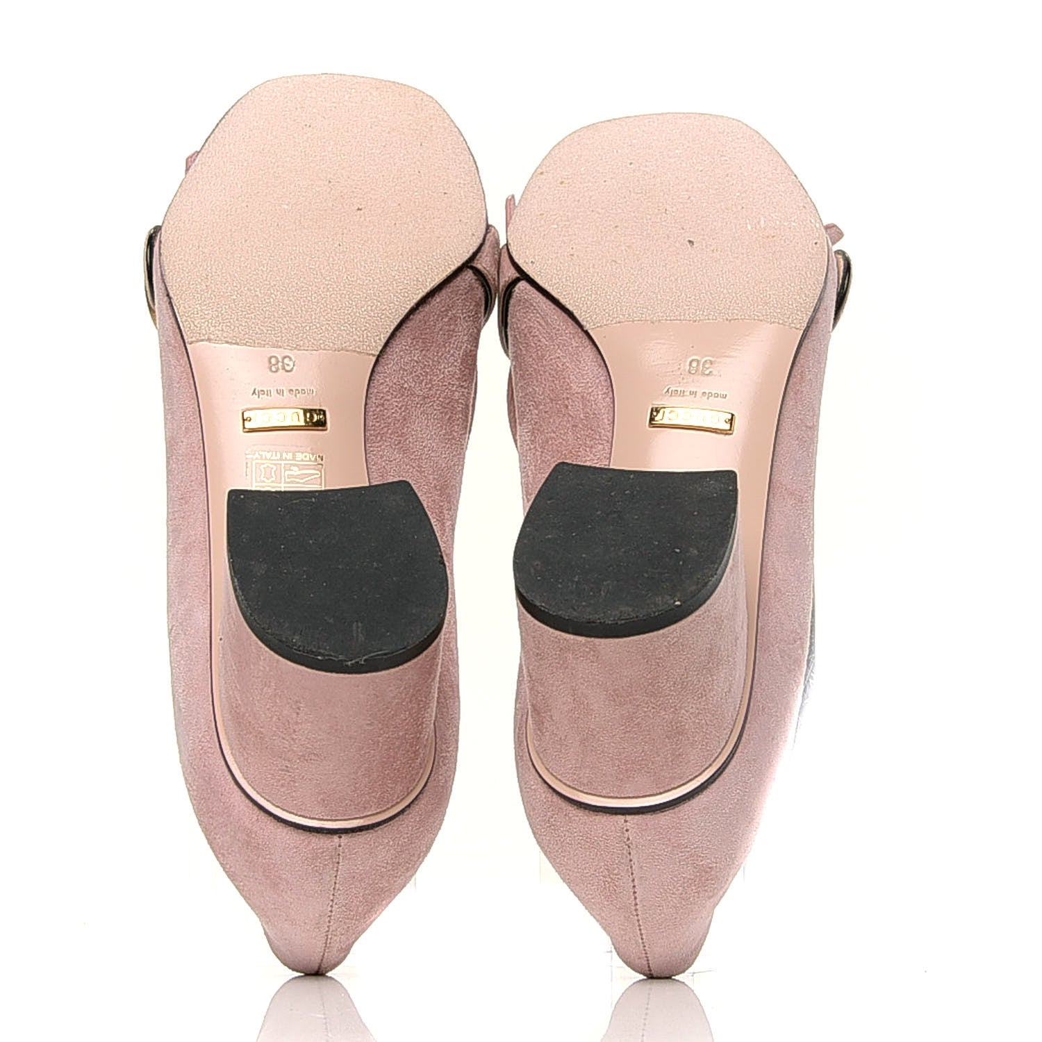Gucci Kid Scamosciato GG Marmont Fringe 50mm Loafer Pumps 38 Crystal Pink 4 of 7
