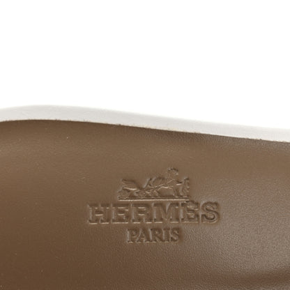 Hermes Calfskin Oasis Sandals 37.5 White 8 of 9