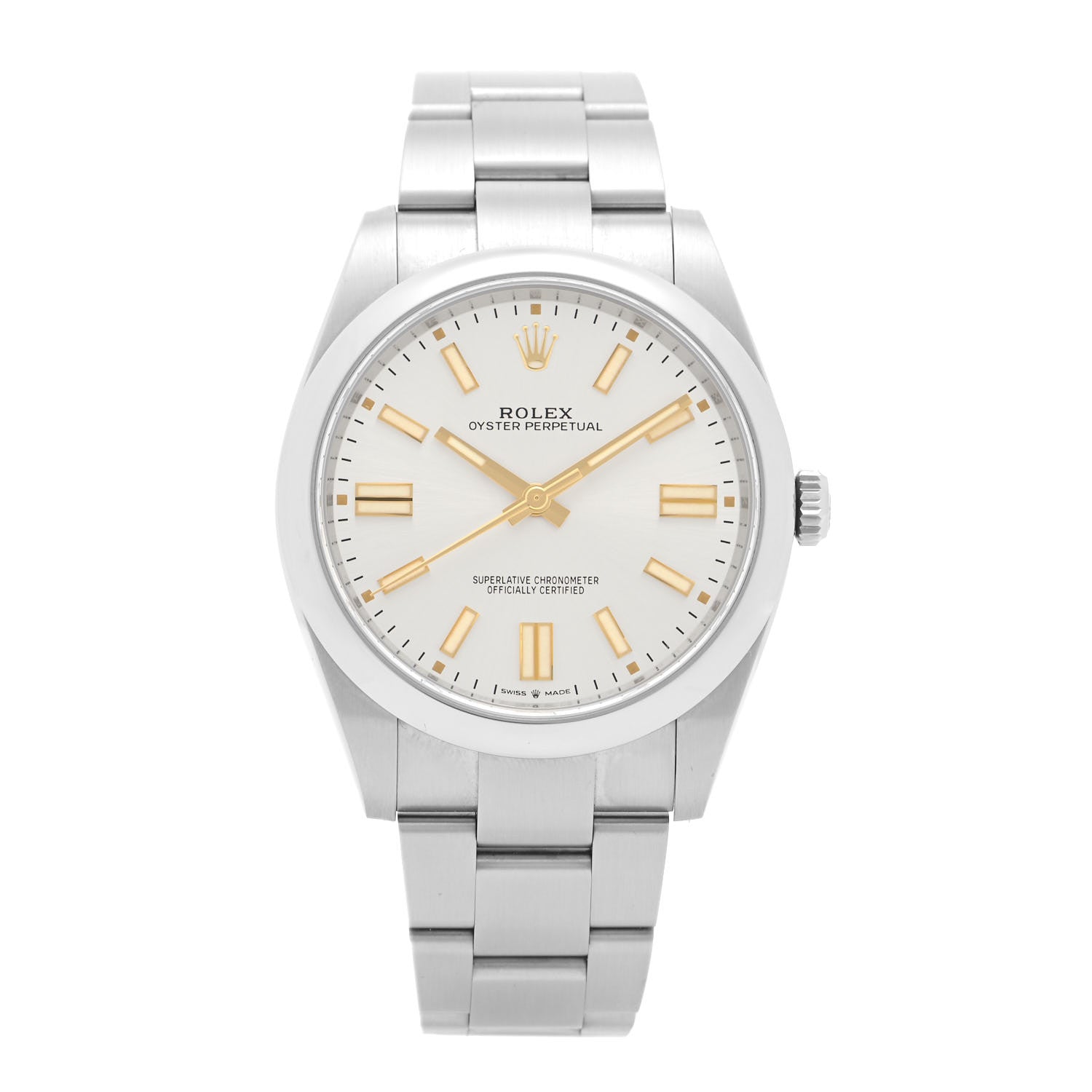 product image of ROLEX Stainless Steel 41mm Oyster Perpetual Watch Silver 124300 FASHIONPHILE