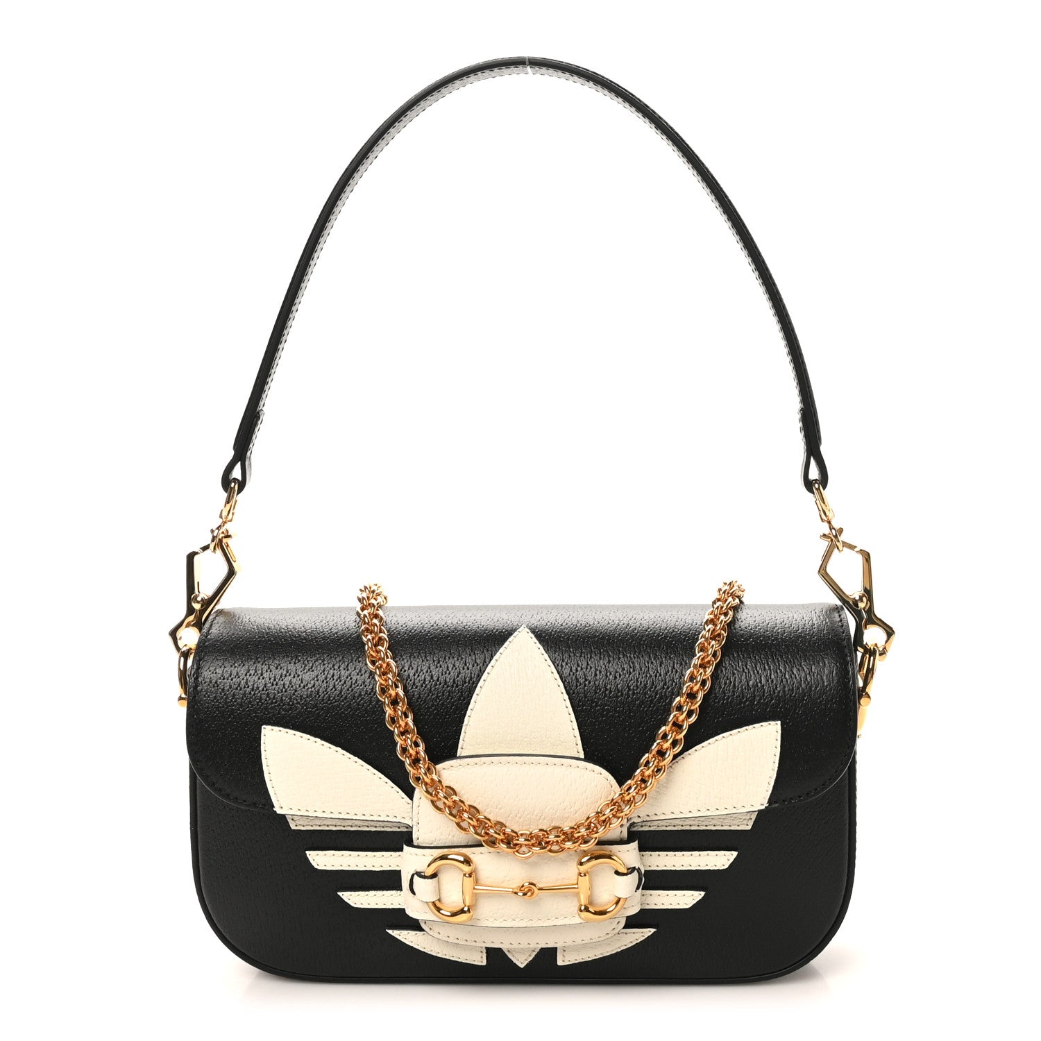 Gucci X ADIDAS Textured Dollar Calfskin Web Small Trefoil Horsebit