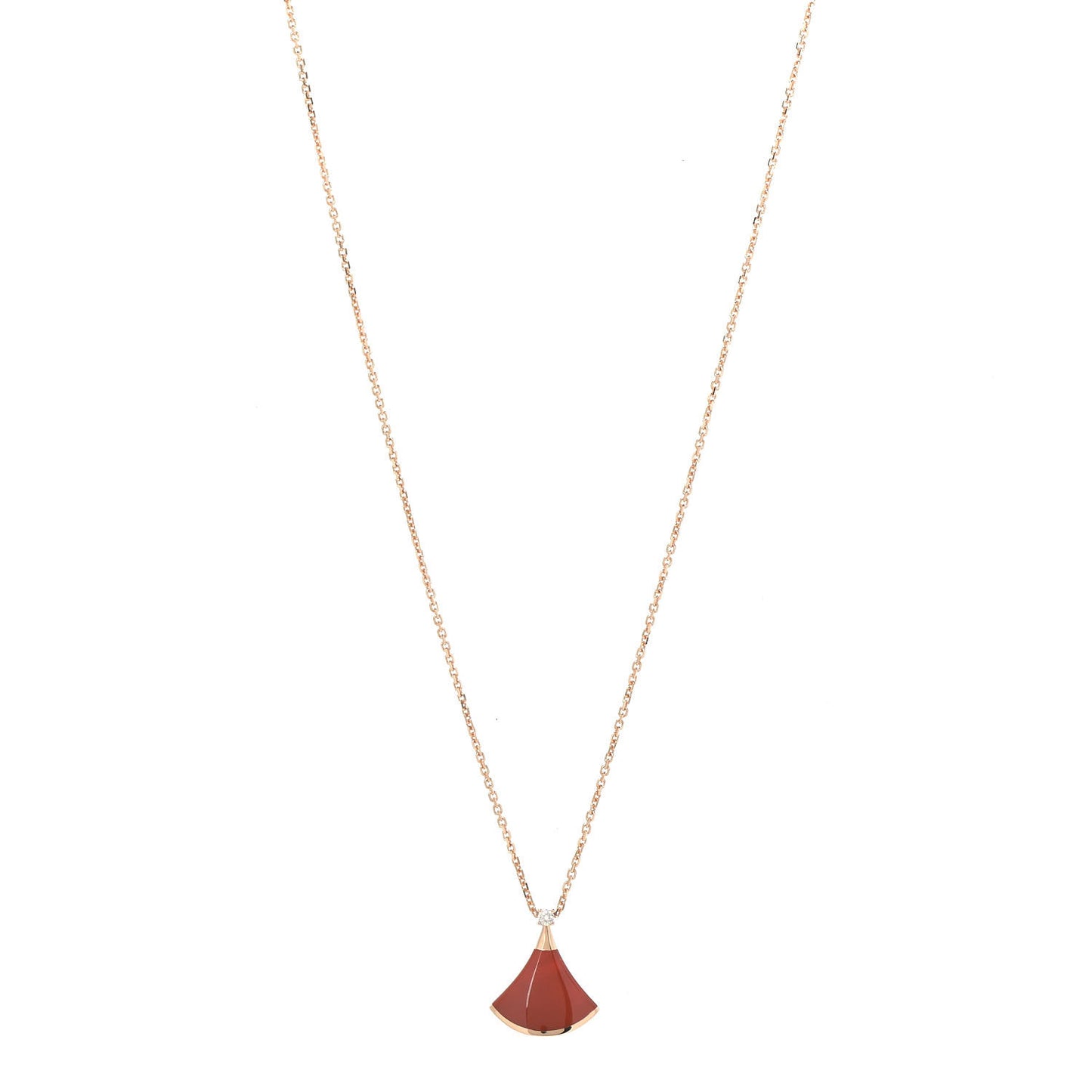 18K Rose Gold Diamond Carnelian Divas' Dream Pendant Necklace