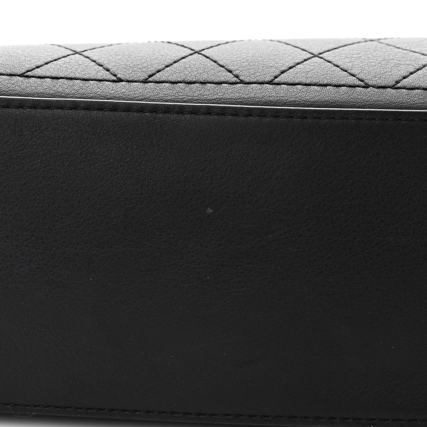 Bullskin Stitched Bi-Color Large Shopping Tote Black