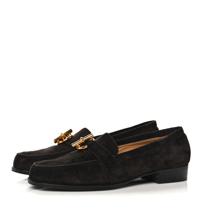 Hermes Suede Moccasin Loafers 36.5 Brown 3 of 9