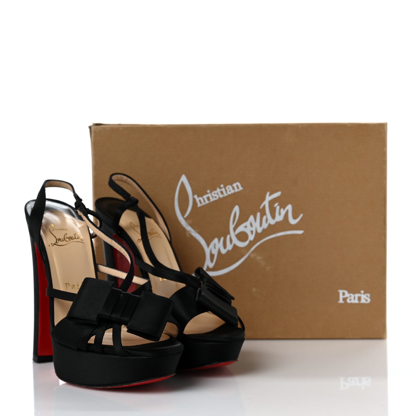 Satin Disconoeud Platform Sandals 37 Black