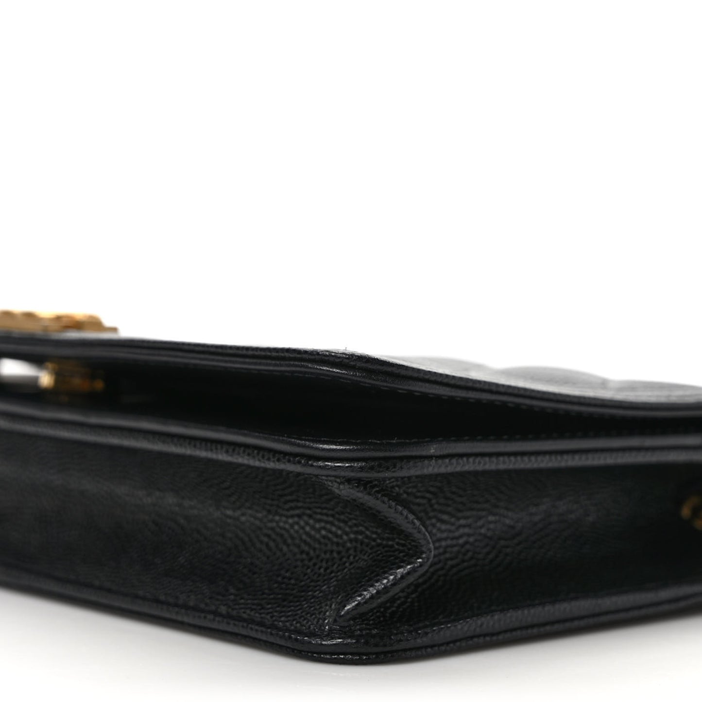 Caviar Quilted Boy Wallet On Chain WOC Black