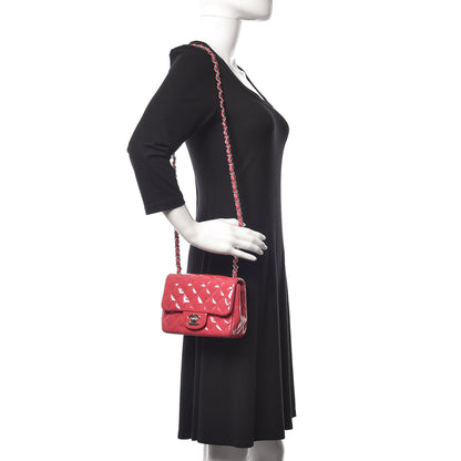 Chanel Patent Quilted Mini Square Flap Pink 2 of 13