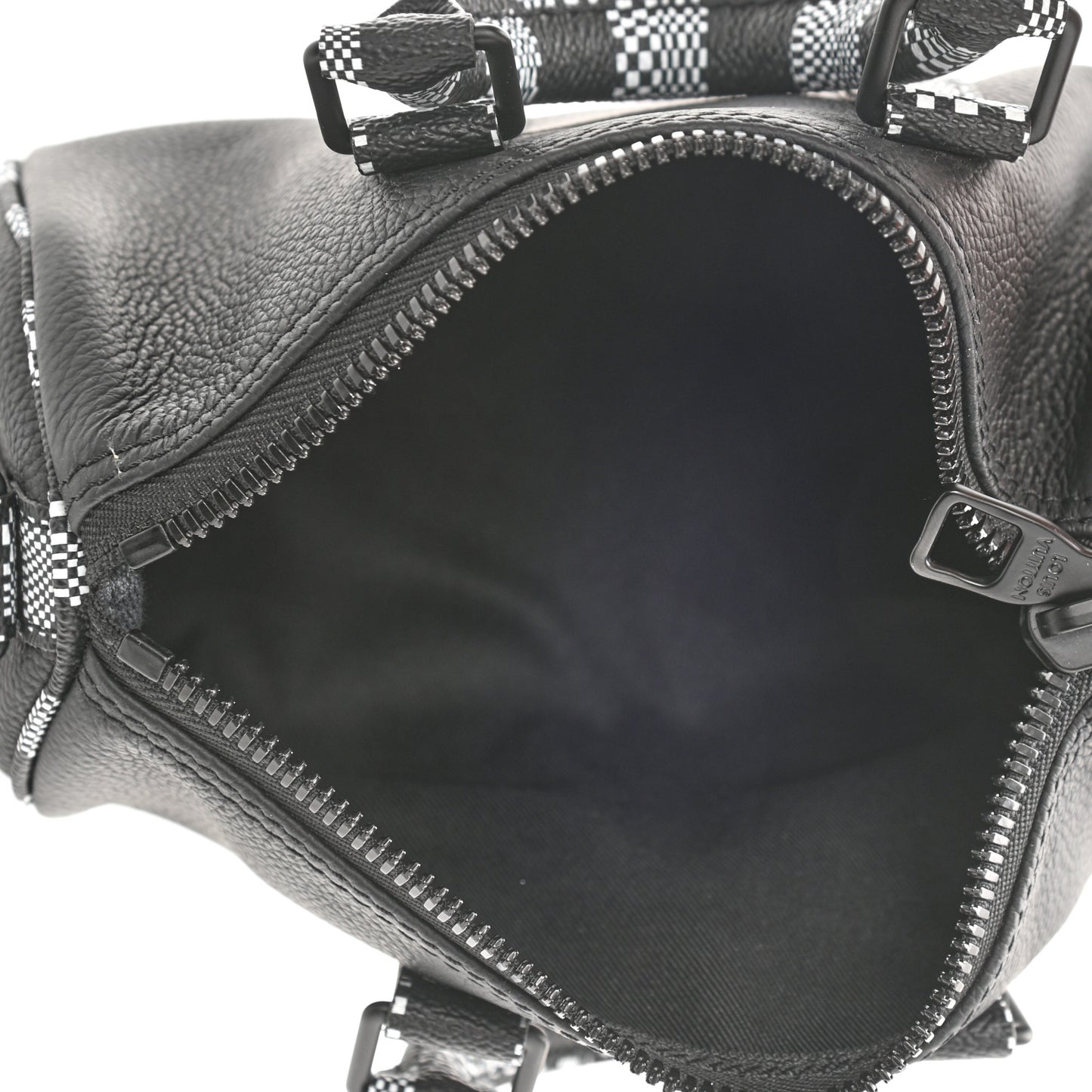 Calfskin Damier Distorted Keepall XS Black