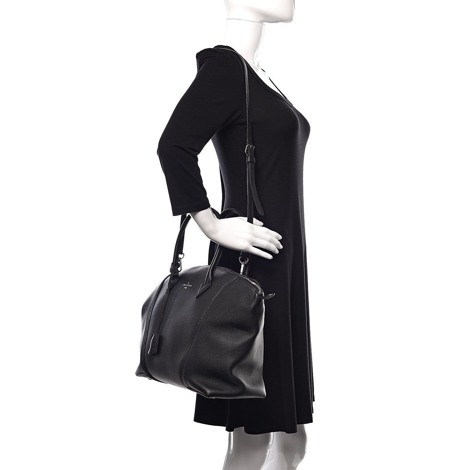 Louis Vuitton Veau Cachemire Soft Lockit MM Black 2 of 20
