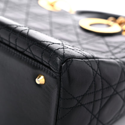 Christian Dior Lambskin Cannage Medium Lady Dior Black 8 of 13