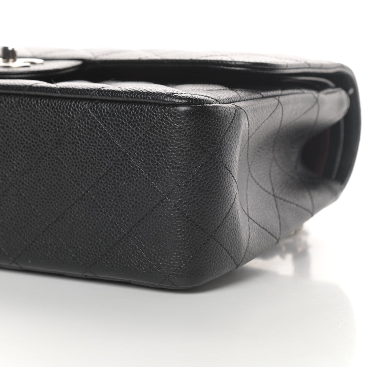 Caviar Quilted Jumbo Double Flap Black