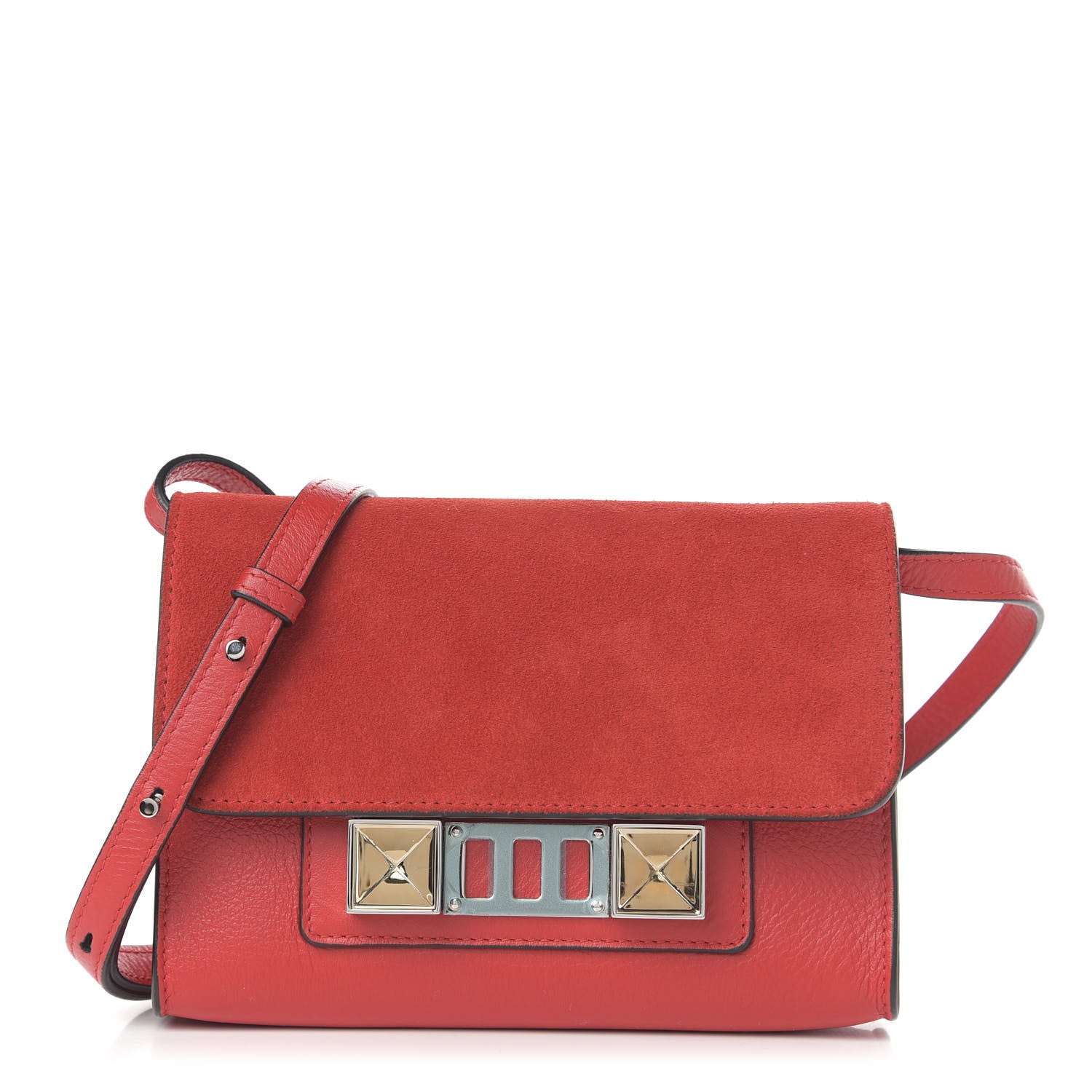 Proenza Schouler Calfskin Suede Tiny PS11 Classic Shoulder Bag Cardinal Red 1 of 10