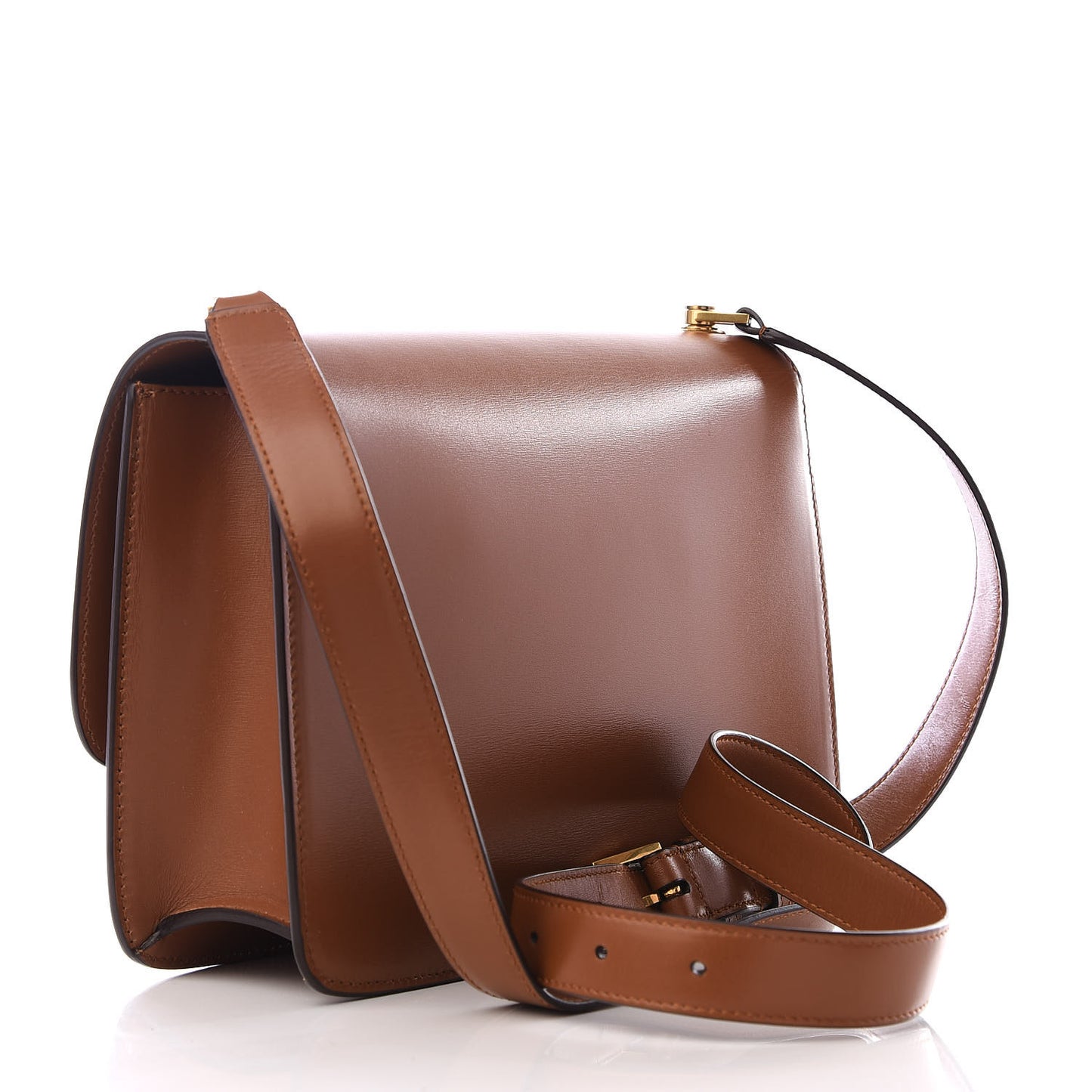 Smooth Calfskin Carre Satchel Brown