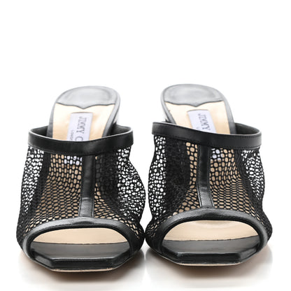 Jimmy Choo Net Nappa Joud 85 Mule Sandals 40.5 Black 2 of 8