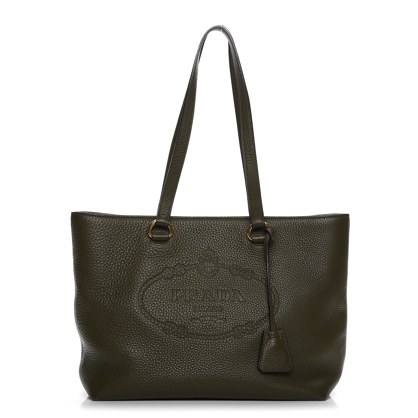 Vitello Daino Logo Tote Dark Green