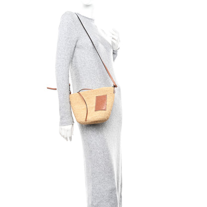 Loewe Calfskin Raffia Paulas Ibiza Pochette Bag Natural Tan 2 of 11