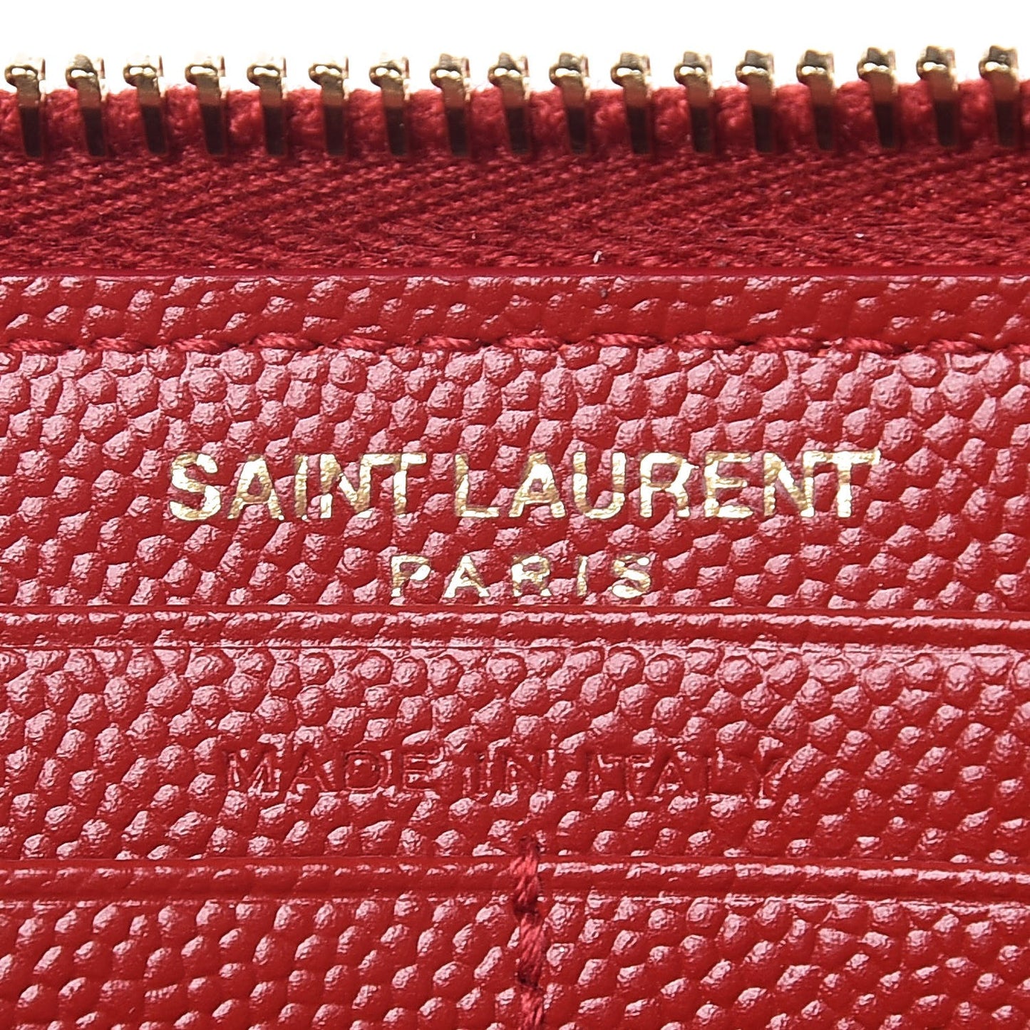 Grain De Poudre Matelasse Chevron Monogram Zip Around Wallet Red