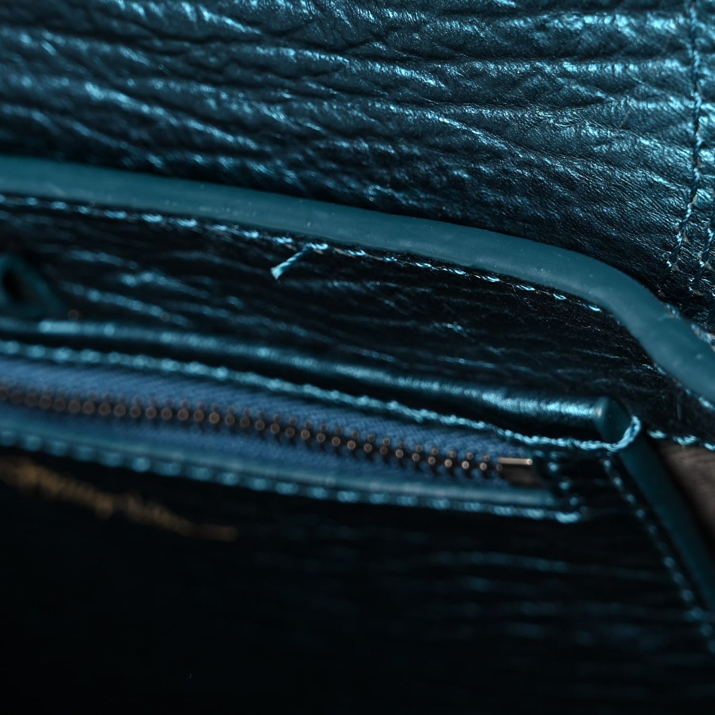 Metallic Textured Calfskin Mini Pashli Satchel Turquoise