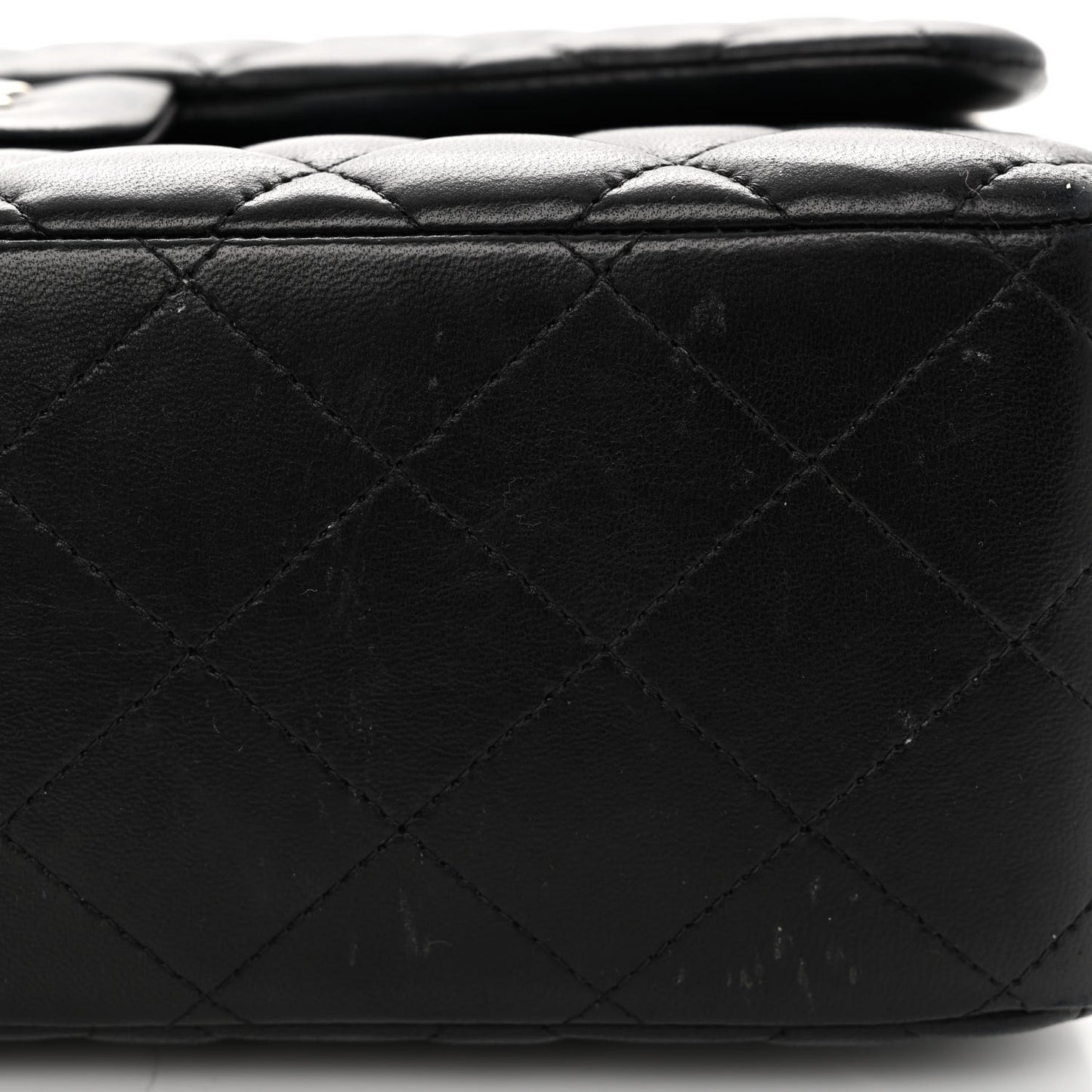 Lambskin Quilted Jumbo Double Flap Black