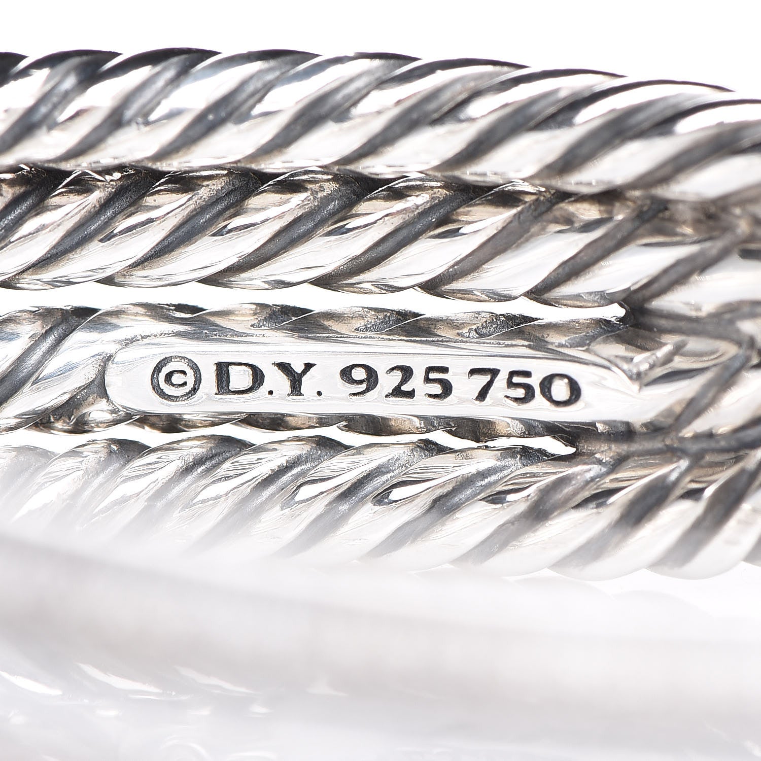 David Yurman Sterling Silver 18K Yellow Gold Diamond Double-Loop Labyrinth Bracelet 5 of 6