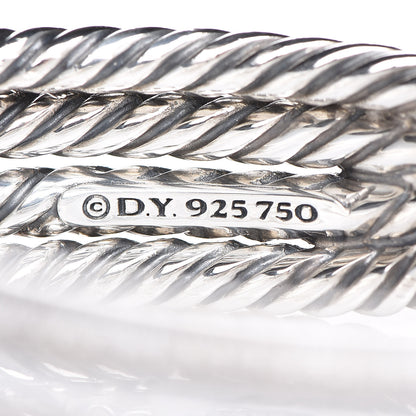 David Yurman Sterling Silver 18K Yellow Gold Diamond Double-Loop Labyrinth Bracelet 5 of 6