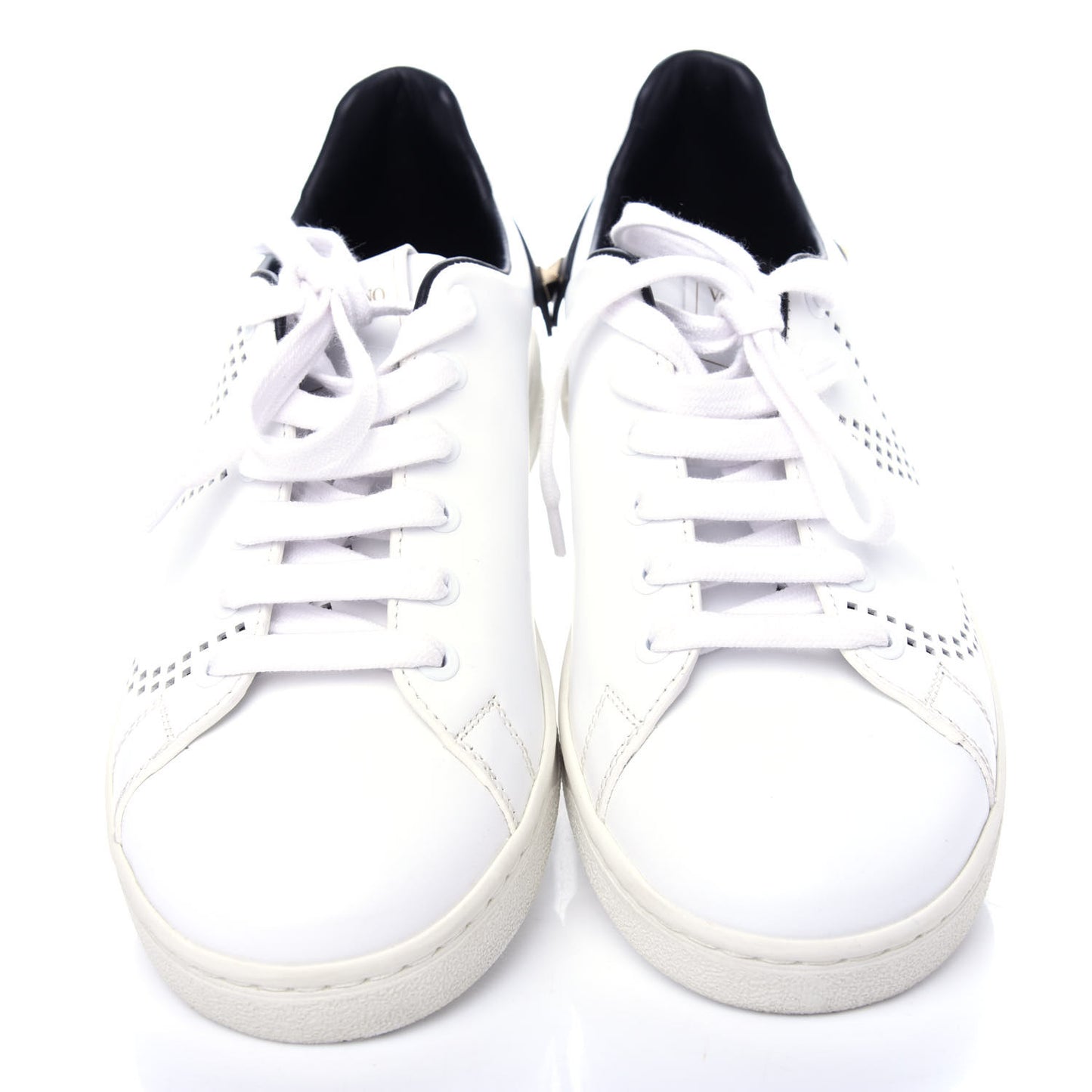 Calfskin Womens Backnet Sneakers 37.5 White Black