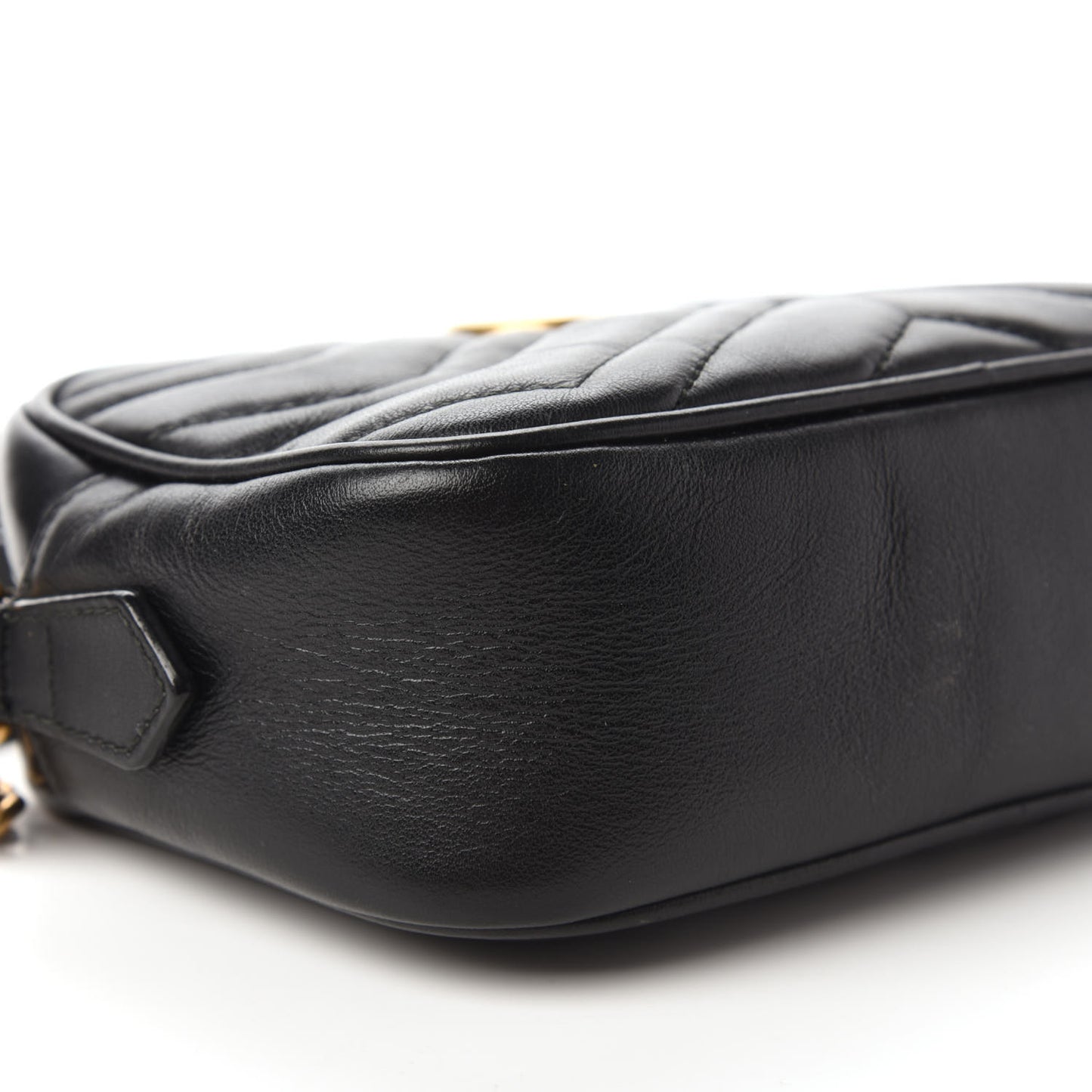 Calfskin Matelasse Mini GG Marmont Chain Shoulder Bag Black