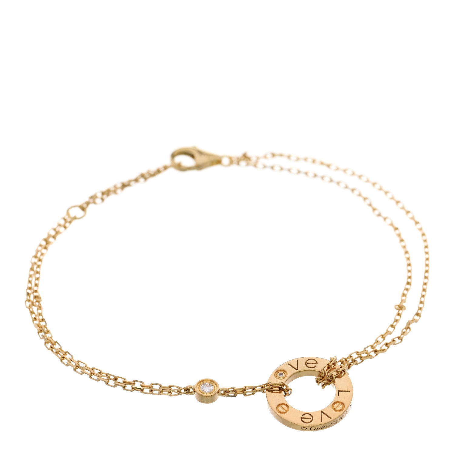 Cartier 18K Yellow Gold Diamond Love Bracelet 1 of 3
